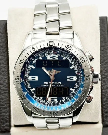 2004 Breitling B-1 42MM Quartz Blue Dial Steel Bracelet (A78362)