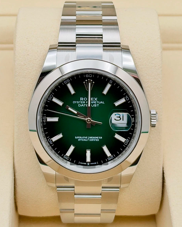 2026 Rolex Datejust 41MM "Ombré" Green Dial Oyster Bracelet (126300)