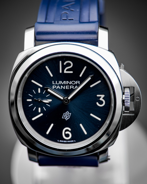 2021 Panerai Luminor Logo 44MM Blue Dial Rubber Strap (PAM01085)