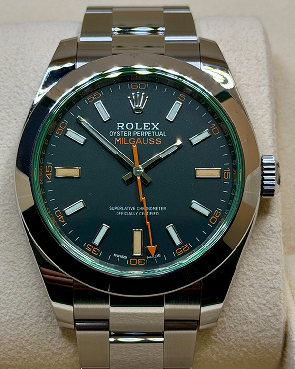 2021 Rolex Milgauss 40MM Black Dial Oyster Bracelet (116400GV)