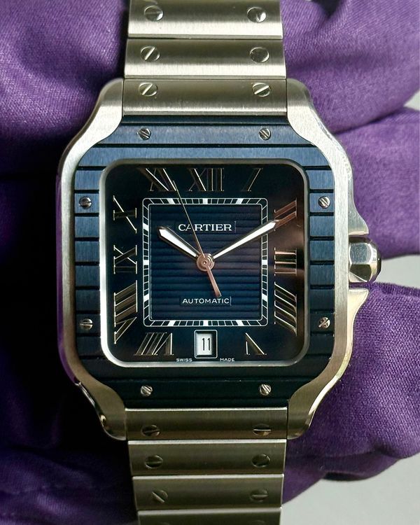 2022 Cartier Santos De Cartier 40MM Blue Dial Steel Bracelet (WSSA0048)
