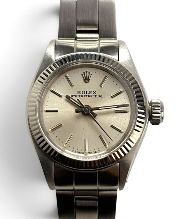 1981 Rolex Oyster Perpetual 26MM Silver Dial Oyster Bracelet (6719)