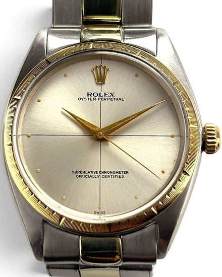 Rolex Oyster Perpetual 34MM Silver Dial Two-Tone Oyster Bracelet (1008)