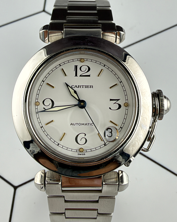 No Reserve - Cartier Pasha De Cartier 35MM Silver Dial Steel Bracelet (2324)