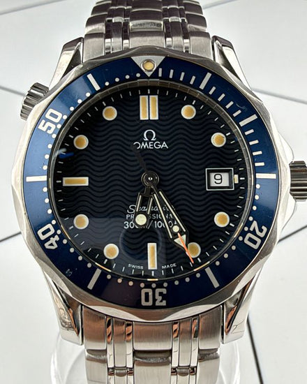 No Reserve - Omega Seamaster Diver 300M 36.25MM Quartz Blue Dial Steel Bracelet (2561.80.00)