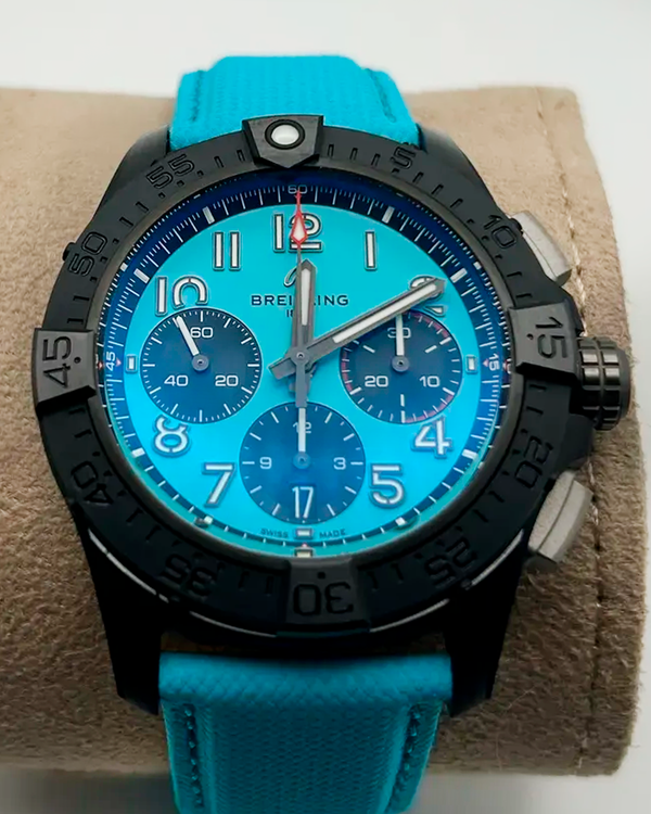 2026 Breitling Avenger B01 Chronograph "Night Mission" 42MM Turquoise Dial Textile Strap (SB0146101L1X1)