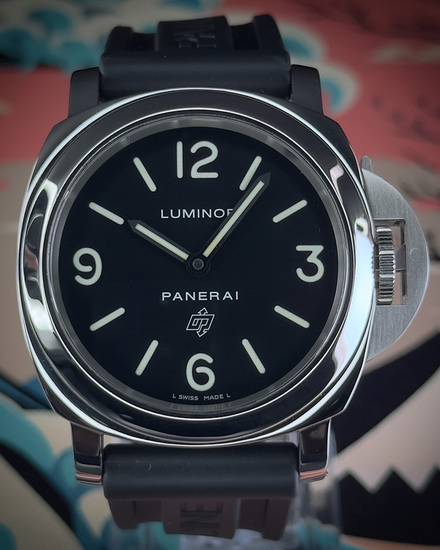 2015 Panerai Luminor Base Logo 44MM Black Dial Rubber Strap (PAM00000)
