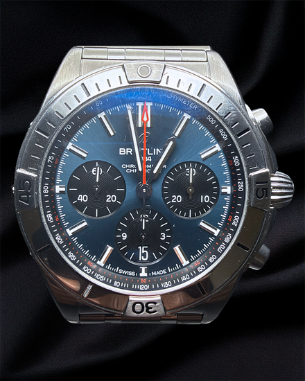 2023 Breitling Chronomat B01 42MM Blue Dial Steel Bracelet (AB0134101C1A1)