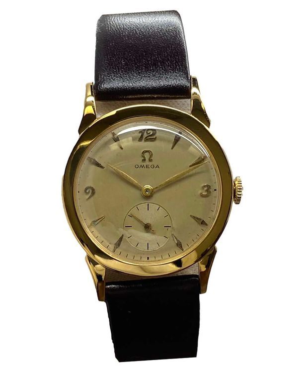 Omega Vintage 32MM Silver Dial Aftermarket Leather Strap (BX 6550)
