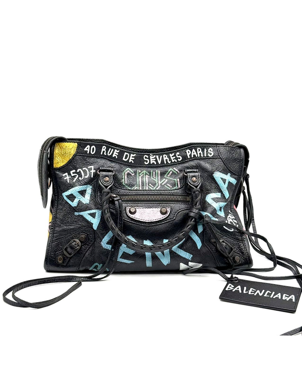 Balenciaga Graffiti Classic City Black Leather Brass Hardware (Balenciaga Graffiti)