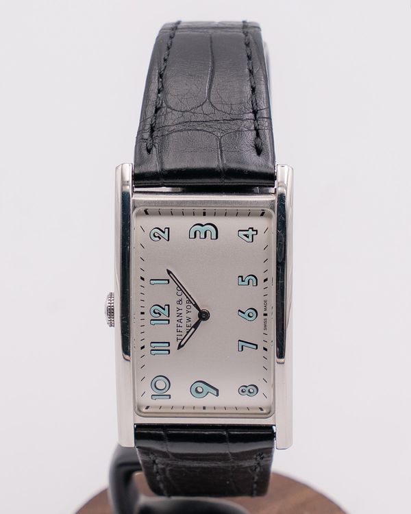 Tiffany &Co. East West 41.5MM Quartz Silver Dial Leather Strap (37447102)