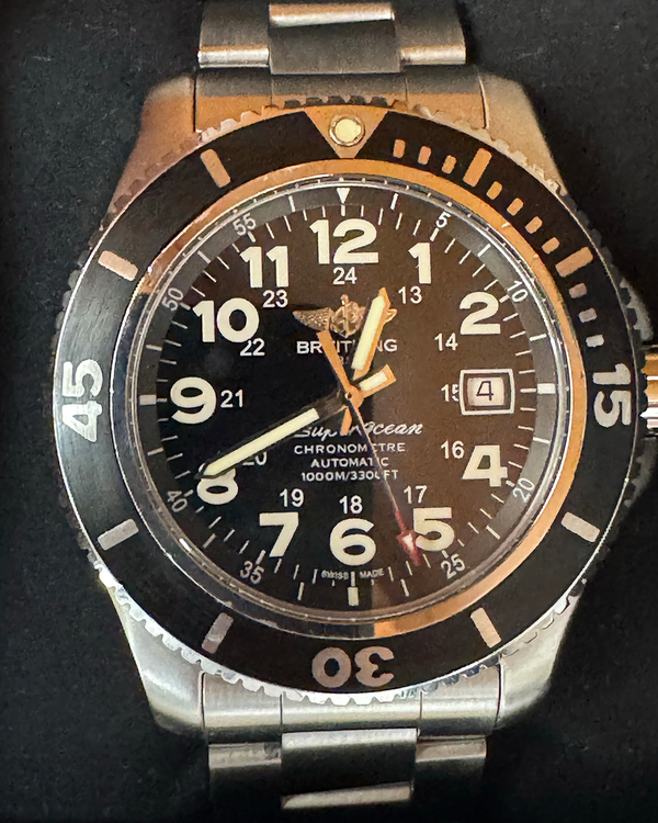 2018 Breitling Superocean II 44MM Black Dial Steel Bracelet (A17392D7/BD68)
