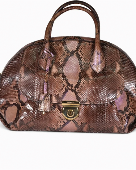 Salvatore Ferragamo Bag Fiamma Python Satchel Bag (Bag)