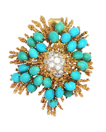 Tiffany & Co. Accessories Turquoise Pendant 18K Yellow Gold, Turquoise & Diamond (Pendant)