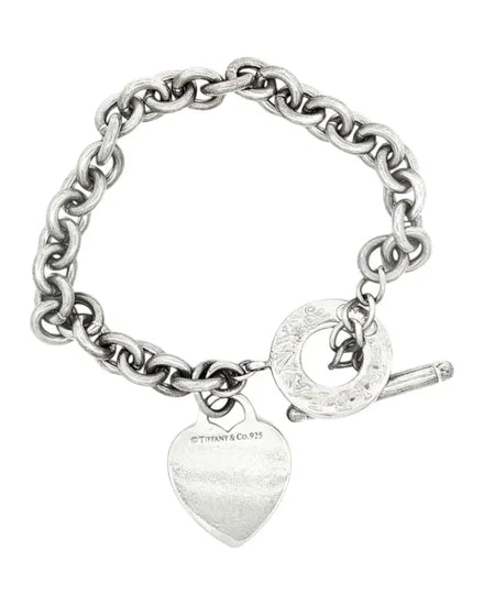 Tiffany Blank Heart Tag Toggle Sterling Silver Bracelet (Tiffany Accessories)
