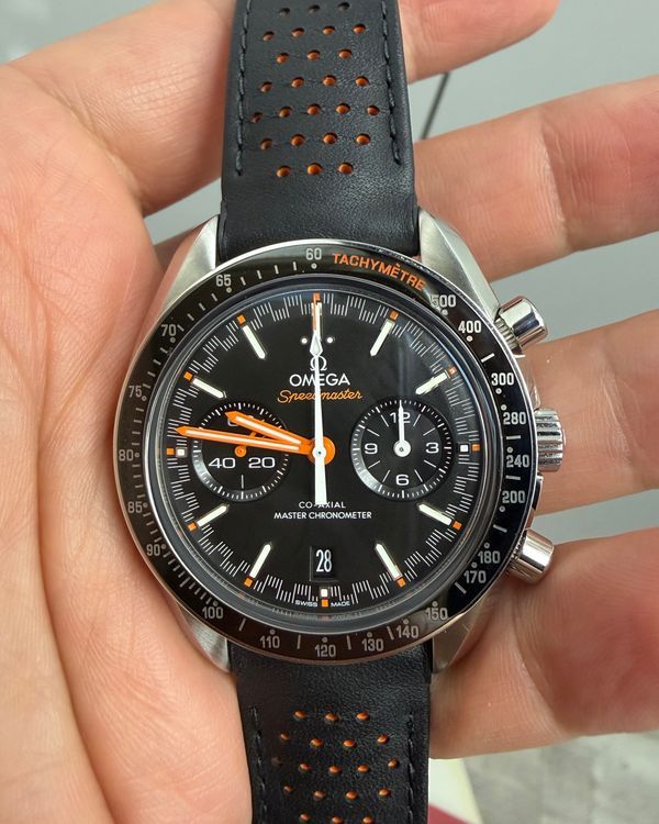 2022 Omega Speedmaster Racing 44.25MM Black Dial Leather Strap (329.32.44.51.01.001)