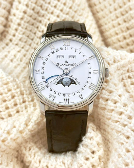 2023 Blancpain Villeret Quantième Complet Phases de Lune 40MM White Dial Leather Strap (6654-1127-55B)