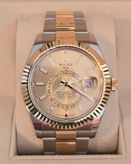 2024 Rolex Sky-Dweller 42MM Champagne Dial Two-Tone Oyster Bracelet (336933)
