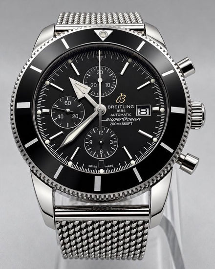 2018 Breitling Superocean Heritage II Chronograph 46MM Black Dial Steel Bracelet (A1331212/BF78)