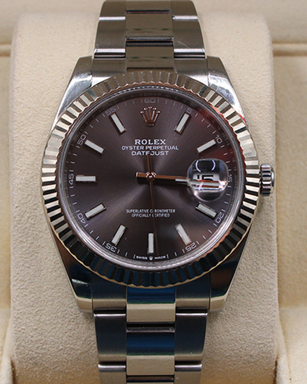 2019 Rolex Datejust 41MM Dark Rhodium Dial Oyster Bracelet (126334)