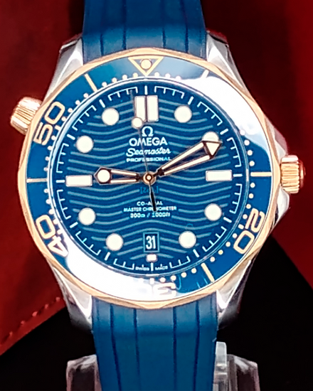 2024 Omega Seamaster Diver 300M 42MM Blue Dial Rubber Strap (210.22.42.20.03.002)