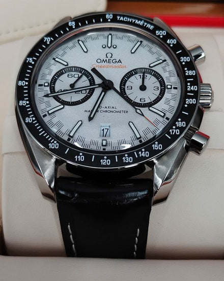 2025 Omega Speedmaster Racing 44.25MM White Dial Leather Strap (329.33.44.51.04.001)