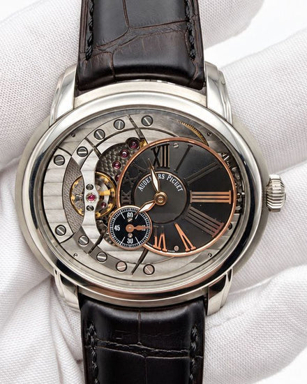 No Reserve - Audemars Piguet Millenary 4101 47MM Skeleton Dial Leather Strap (15350ST.OO.D002CR.01)