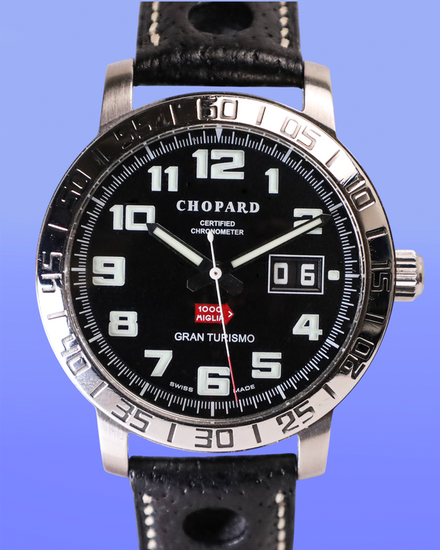 No Reserve - Chopard Mille Miglia 40MM Black Dial Leather Strap (8955)