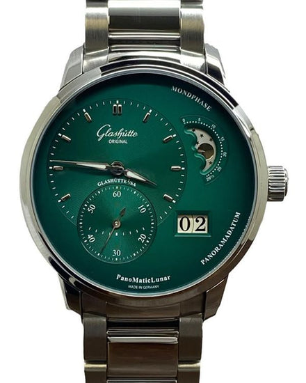 2026 Glashütte Original PanoMaticLunar 40MM Green Dial Steel Bracelet (1-90-02-13-32-70)