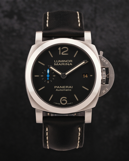 2022 Panerai Luminor Marina Quaranta 40MM Black Dial Leather Strap (PAM01272)