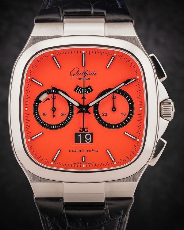 2024 Glashütte Original Seventies Panorama "Watermelon" 40MM Black Dial Leather Strap (1-37-01-17-02-63)