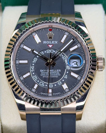 2023 Rolex Sky-Dweller 42MM Rhodium Dial Oysterflex Strap (336235)