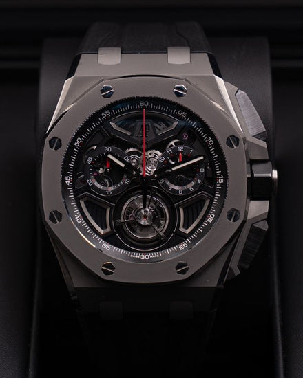 Audemars Piguet Royal Oak Offshore 42MM Black Dial Rubber Strap (26622TI.GG.D002CA.01)