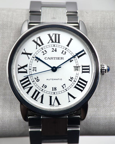 No Reserve - 2013 Cartier Ronde De Cartier Solo 42MM Silver Dial Steel Bracelet (W6701011)