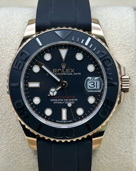 2021 Rolex Yacht-Master 37MM Black Dial Rubber Strap (268655)