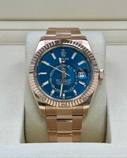 2026 Rolex Sky-Dweller 42MM Blue Dial Rose Gold Oyster Bracelet (336935)