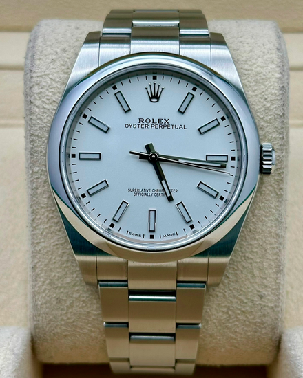 2018 Rolex Oyster Perpetual 39MM White Dial Oyster Bracelet (114300)