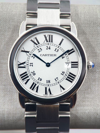 No Reserve - 2017 Cartier Ronde De Cartier 36MM Quartz Silver Dial Steel Bracelet (W6701005)