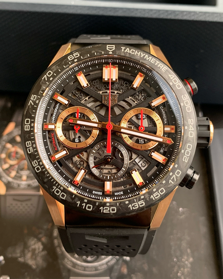 2020 Tag Heuer Carrera L.E. 43MM Skeleton Dial Rubber Strap (CBG2052.FT6143)