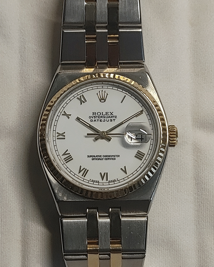 1988 (R Serial) Rolex Datejust Oysterquartz 36MM Quartz Silver Dial Two-Tone Oysterquartz Bracelet (17013)