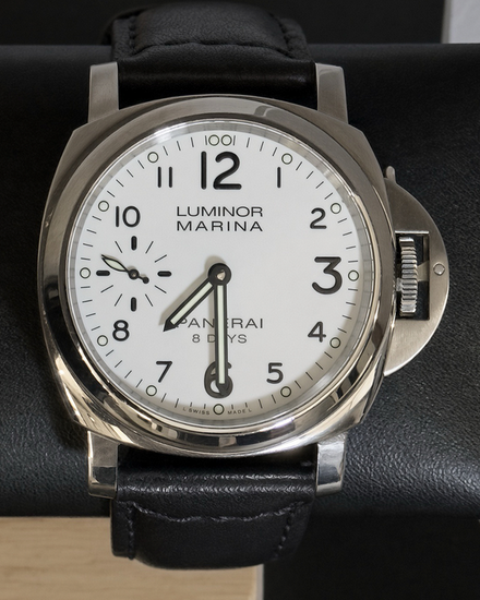 2017 Panerai Luminor Marina 8 Days 44MM White Dial Leather Strap (PAM00563)