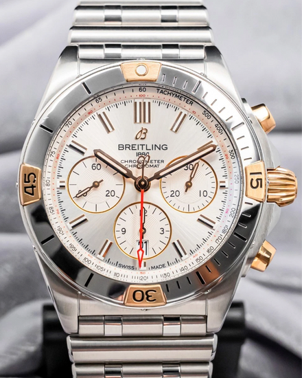 2022 Breitling Chronomat B01 42MM Silver Dial Steel Bracelet (IB0134101G1A1)