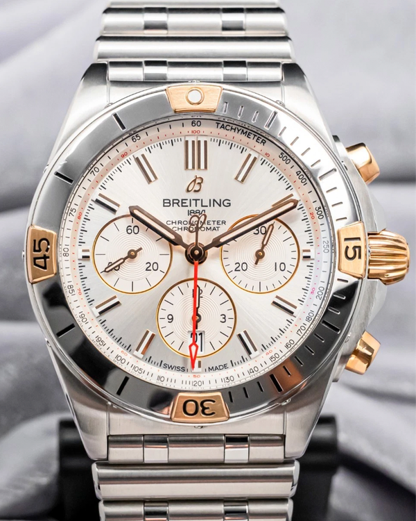 2022 Breitling Chronomat B01 42MM Silver Dial Steel Bracelet (IB0134101G1A1)