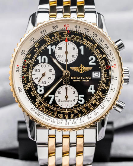2001 Breitling Navitimer 41.5MM Black Dial Two-Tone Bracelet (D13322)