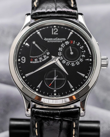 2000 Jaeger-LeCoultre Master Control Reserve de Marche 37MM Black Dial Leather Strap (140.8.93)