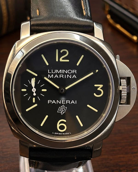 No Reserve - 2019 Panerai Luminor Marina Logo 44MM Black Dial Leather Strap (PAM00776)