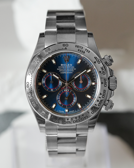 2020 Rolex Cosmograph Daytona 40MM Blue Dial White Gold Oyster Bracelet (116509)