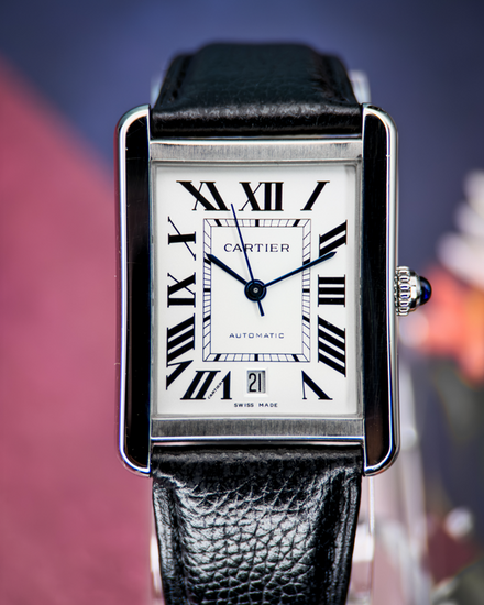 Cartier Tank Solo XL 31MM Silver Dial Leather Strap (WSTA0029)