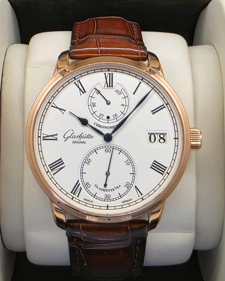 2023 Glashütte Original Senator Navigator Chronometer 42MM Silver Dial Leather Strap (1-58-01-02-05-30)