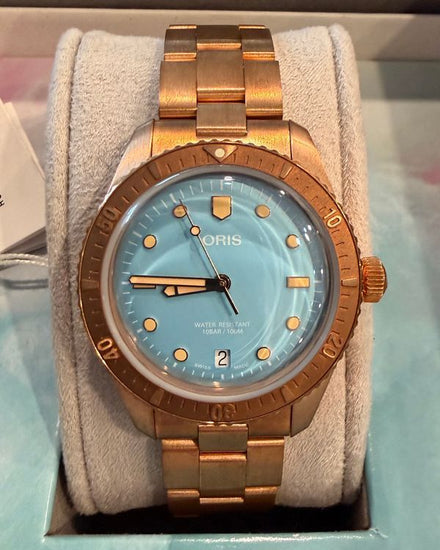 No Reserve - 2026 Oris Divers Sixty-Five Cotton Candy 38MM Blue Dial Bronze Bracelet (01 733 7771 3155 - 07 3 19 02)